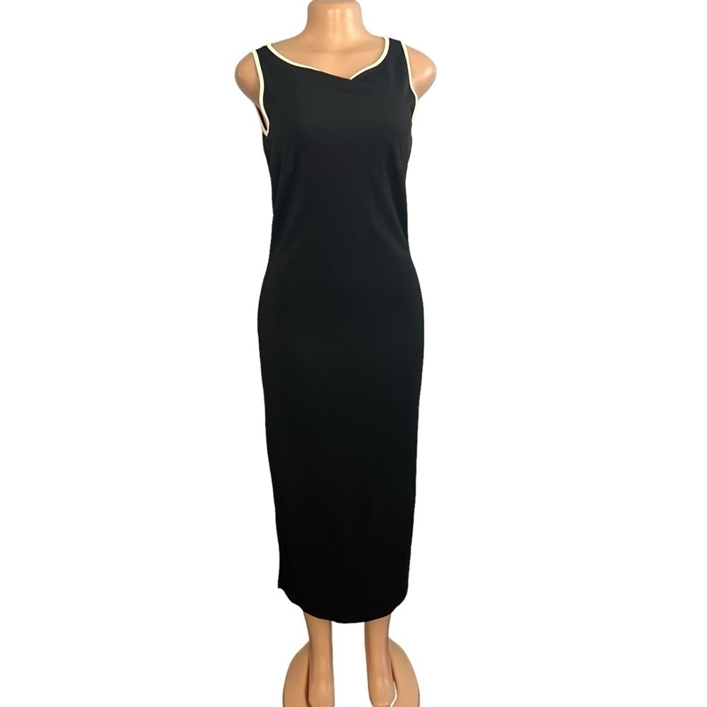 3/$30 ☀️ Ann Taylor Black Maxi Dress White Trim